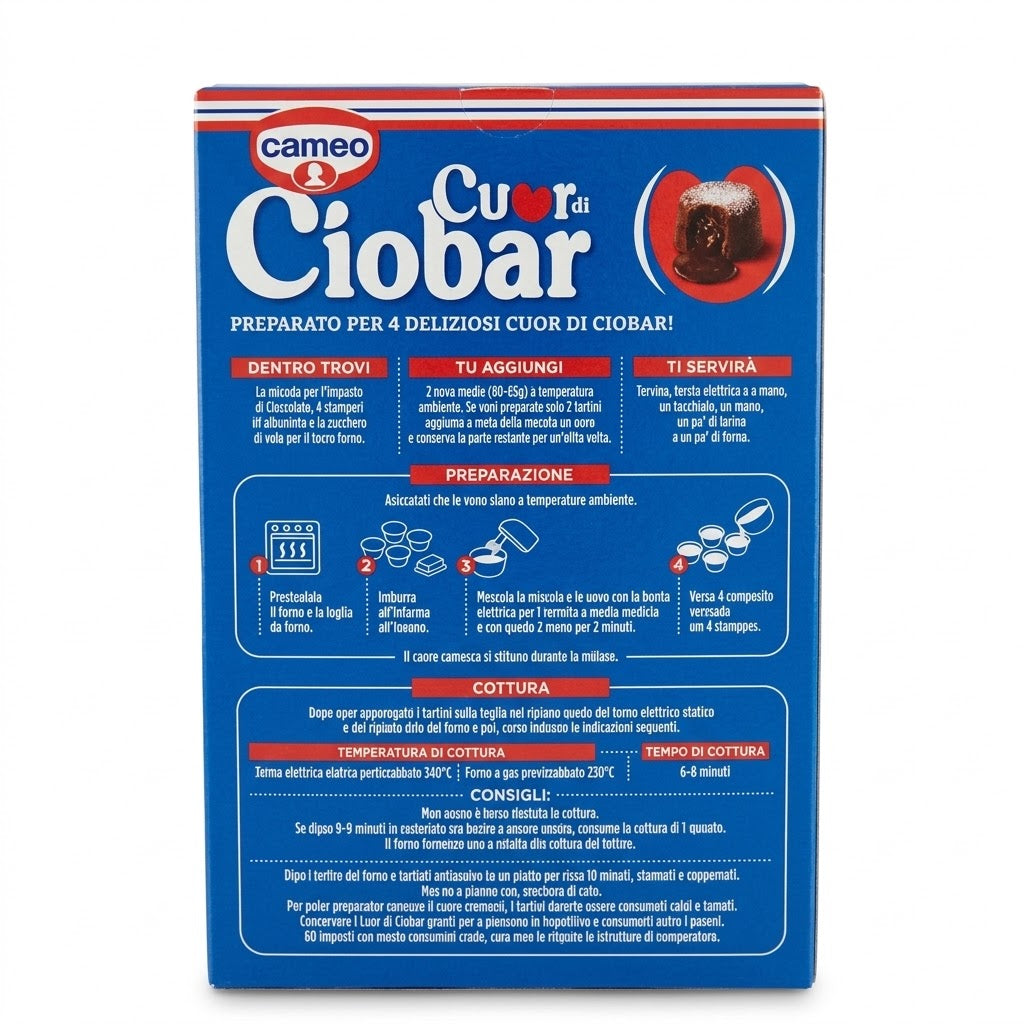 Cameo Cuor di Ciobar Chocolate Lava Cake Mix Kit