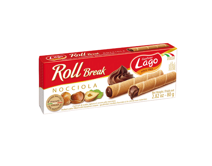 Lago Roll Break Hazelnut Wafer Rolls 80g