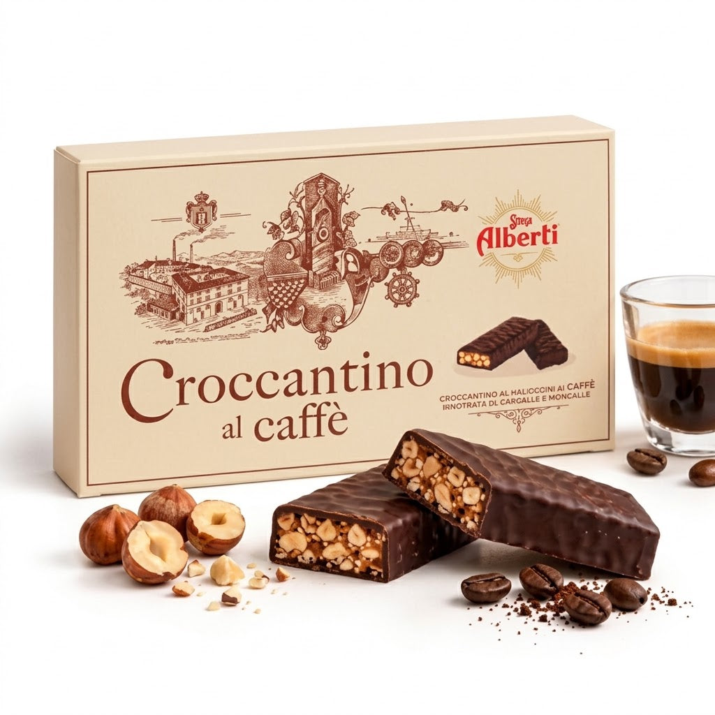 Strega Alberti Coffee Croccantino 300g – Dark Chocolate