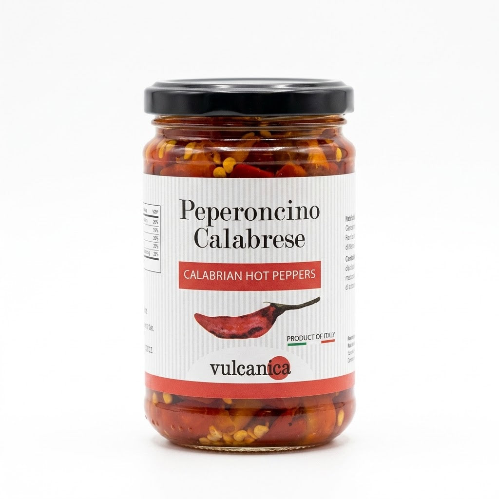 Vulcanica Calabrian Hot Peppers in Sunflower Oil 280g Jar