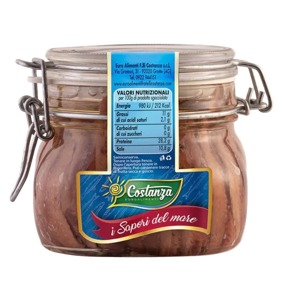 Costanza Anchovy Fillets Filetti Di Acciughe in Oil 580g