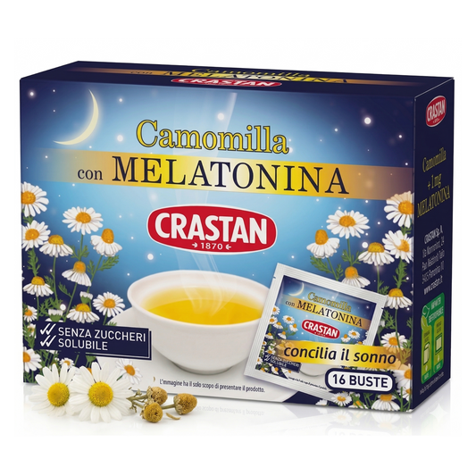 Crastan Soluble Chamomile with Melatonin – 16 Individual Sachets