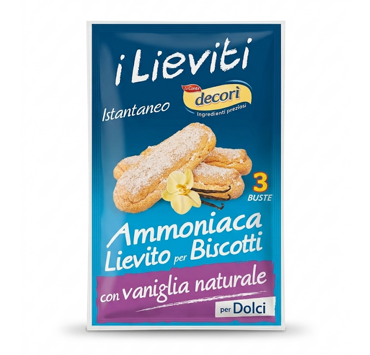Decorì Biscuit Yeast with Baking Ammonia and Natural Vanilla (3x8g)