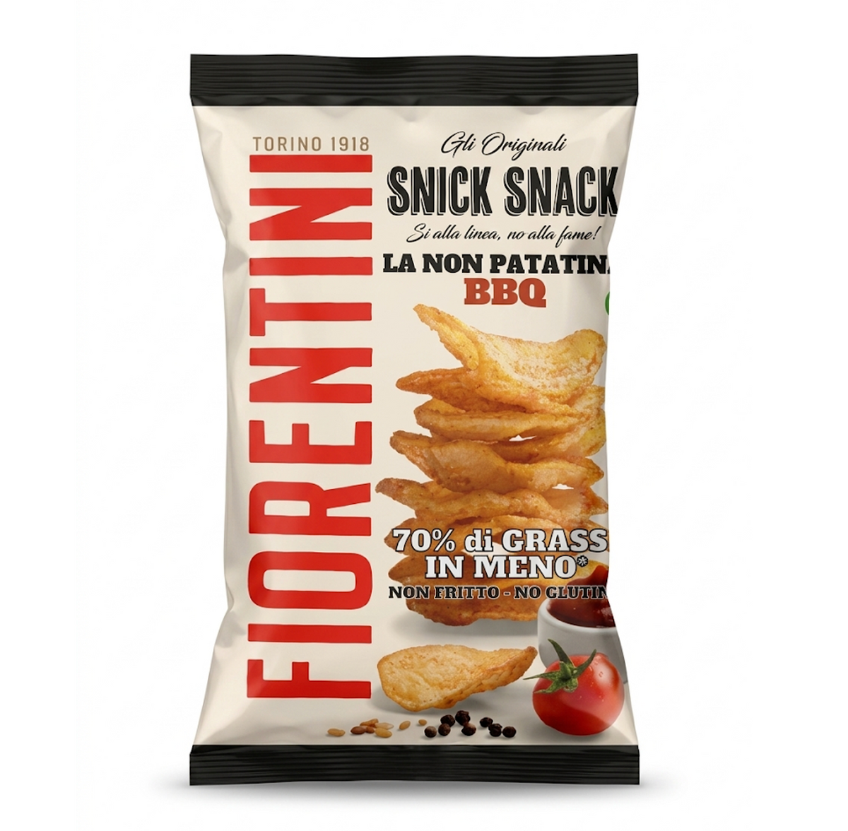 Fiorentini "La Non Patatina" BBQ Corn Chips 65g – Baked and Gluten-Free