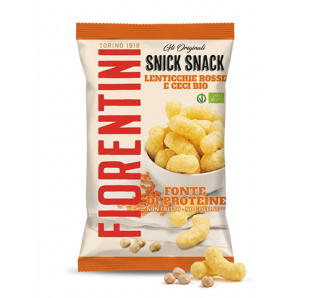 Fiorentini Lentil & Chickpea Crunchy Snack 45g  High Protein and Gluten-Free