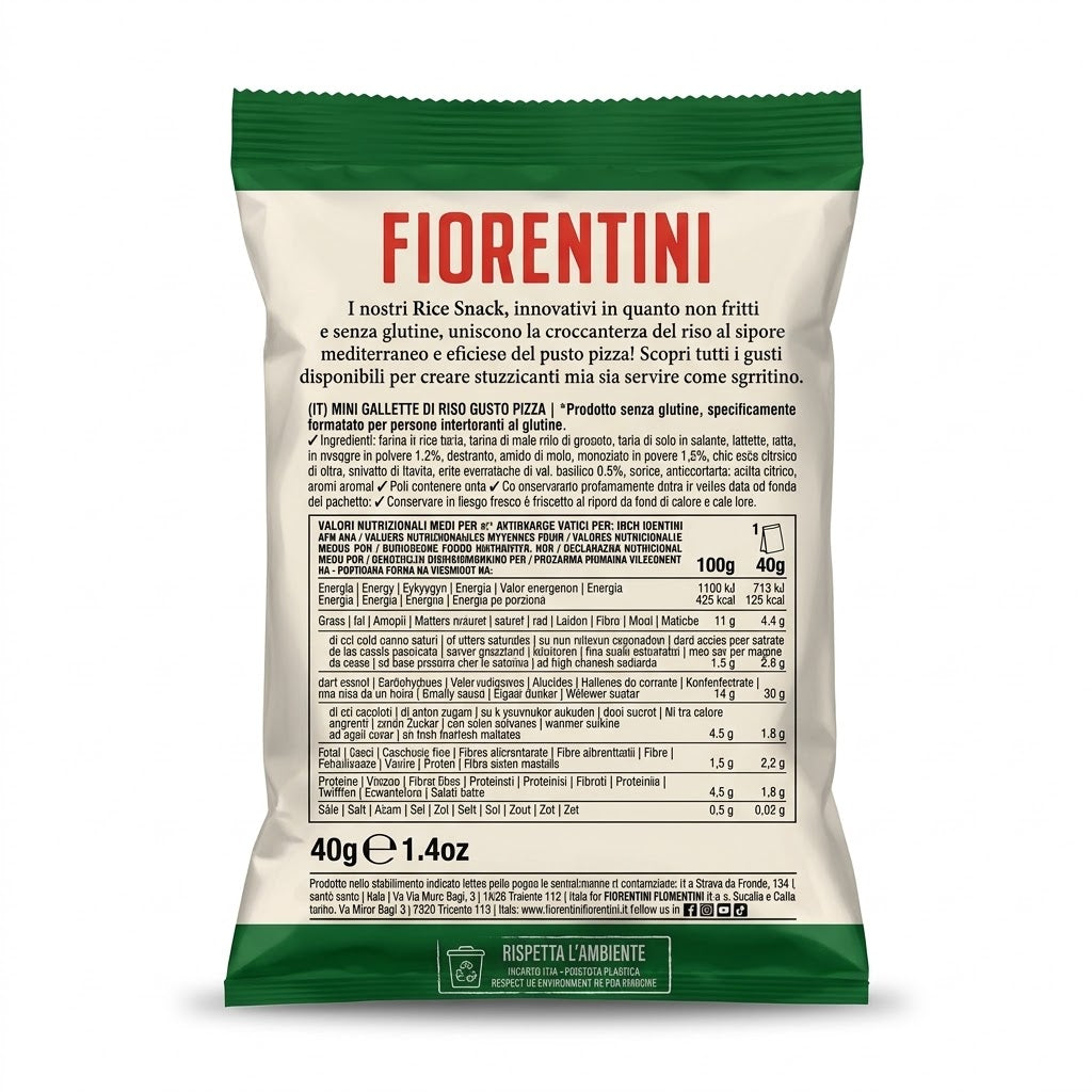 Fiorentini Pizza Rice Snack 40g – Gluten Free Crackers