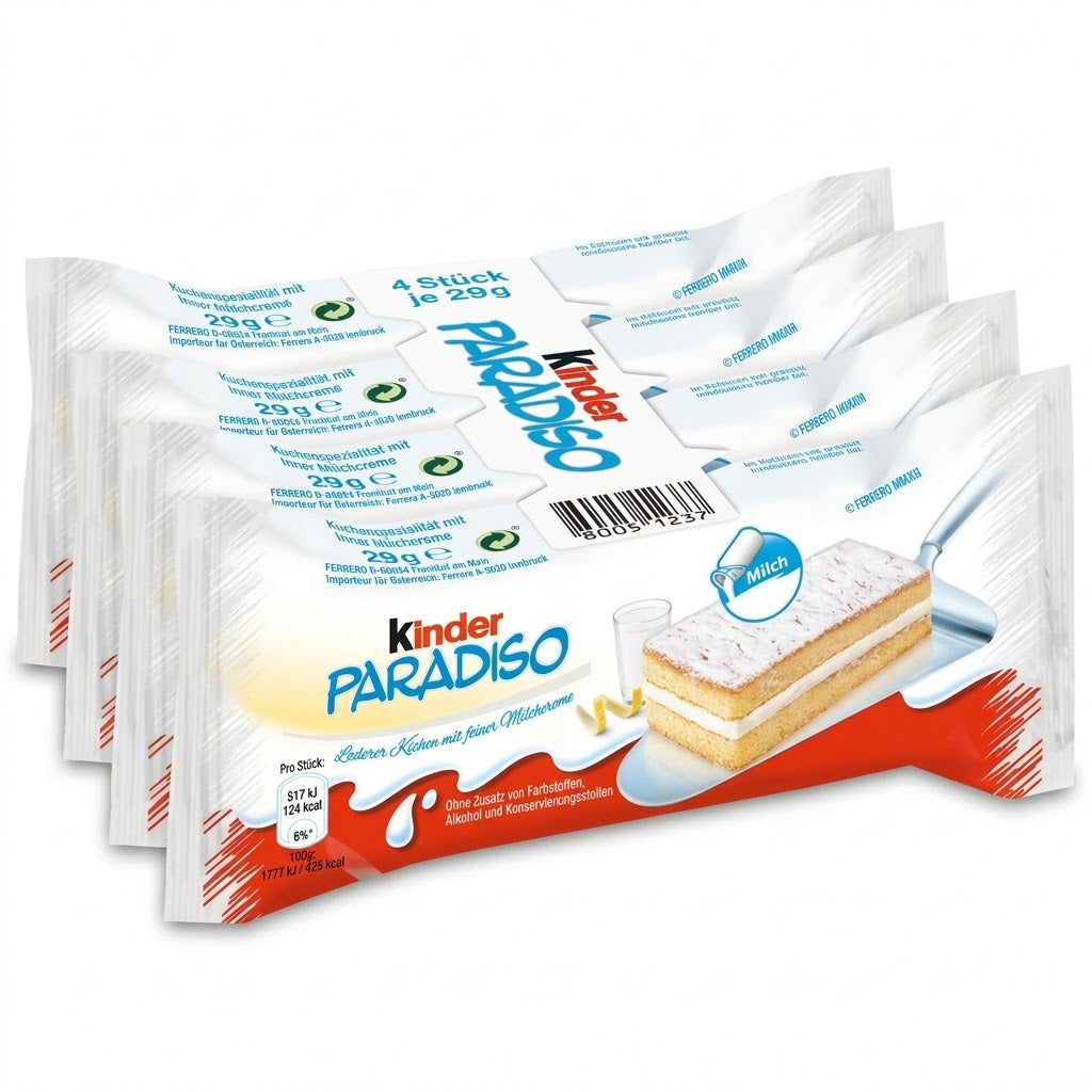 Kinder Paradiso 4-Pack – Italian Sponge Cake Snacks