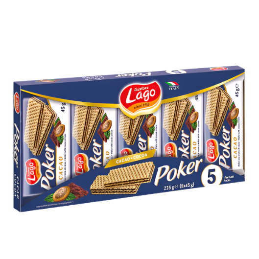 Lago Poker Cacao Wafer 220g