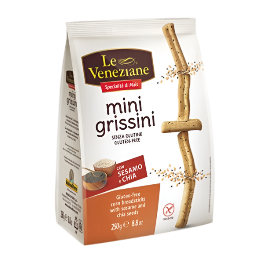 Le Veneziane Mini Grissini Sesame and Chia Breadsticks 250g