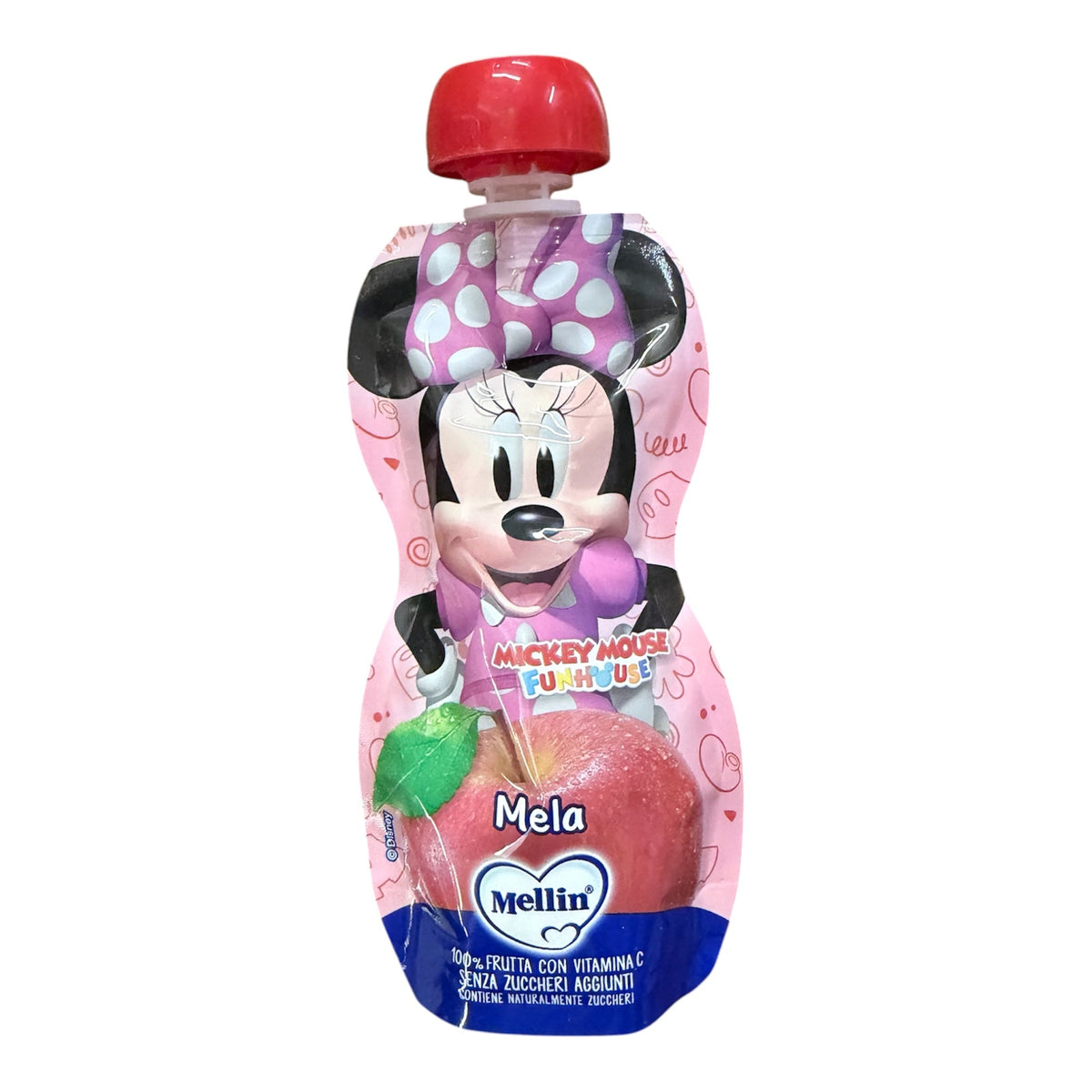 Mellin Disney Minnie Mouse Apple Fruit Pouch 100g -Italian Apple Squeeze Snack