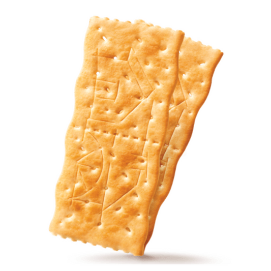 Rectangular cracker on a white background