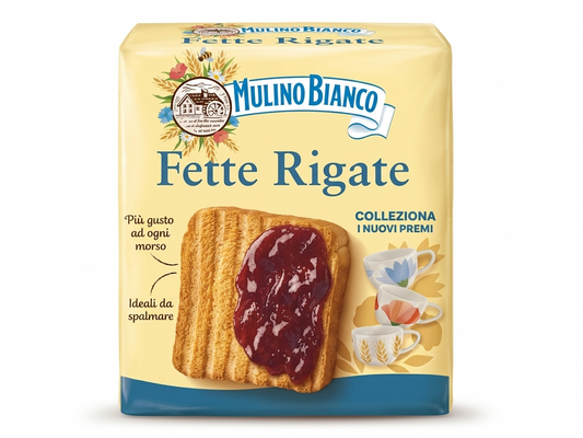 Mulino Bianco Fette Rigate Crunchy Toast Slices 315g – Italian Breakfast Rusks