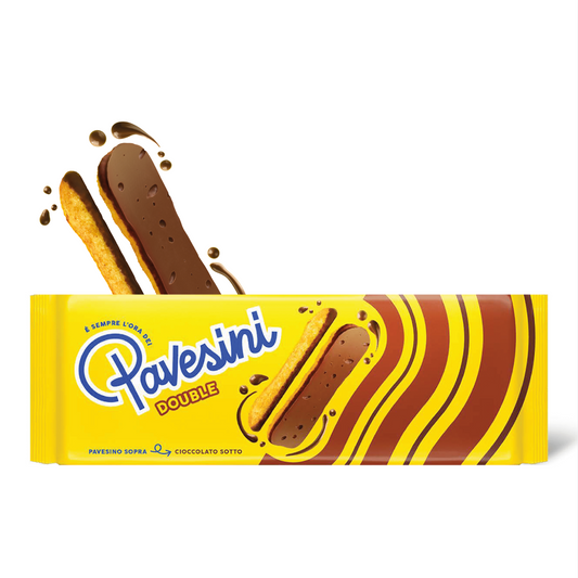Pavesini Double ice cream stick packaging on a white background
