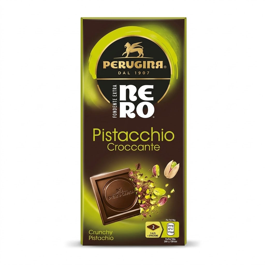 Perugina Nero Dark Chocolate Crunchy Pistachio Bar 85g