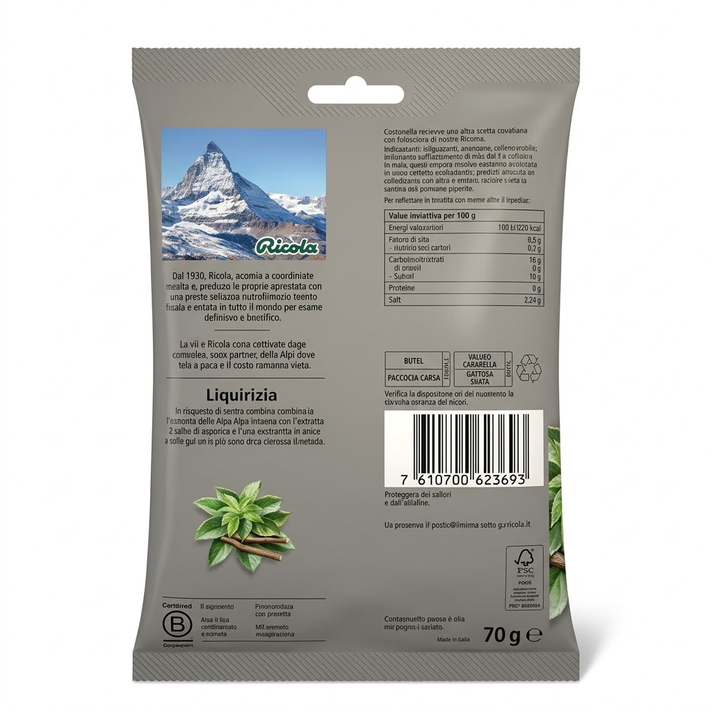 Ricola Liquorice Sugar-Free Herbal Drops 70g – Swiss Made