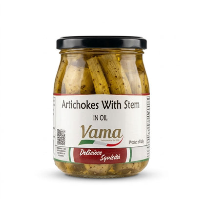 Vama Italian Artichokes with Stem in Oil – Glass Jar