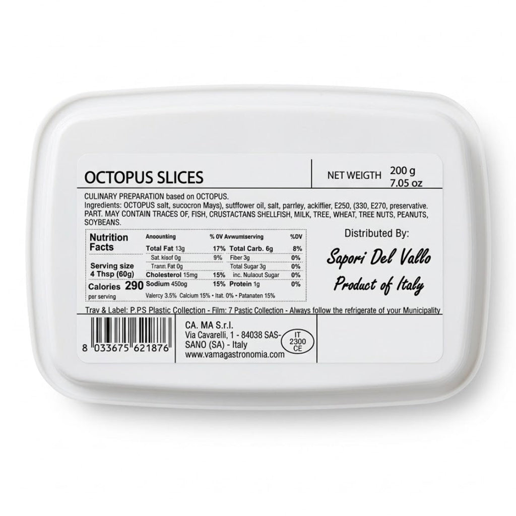 Vama Octopus Slices 200g – Imported Italian Seafood